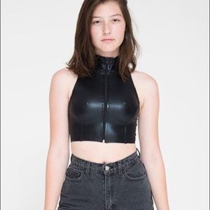 American Apparel Scuba Crop Top sz Small
